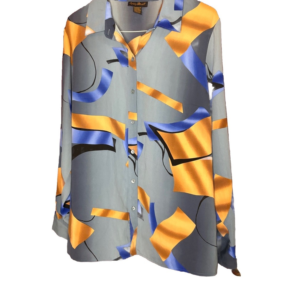 Ashley Stewart Women's Abstract Blouse Sz 16W, CB#65